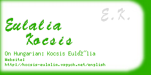 eulalia kocsis business card